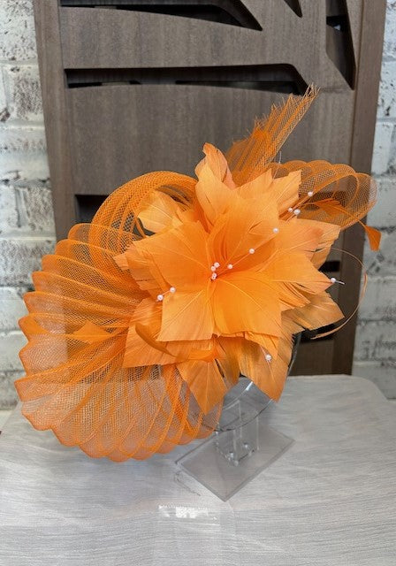 Orange/Pearl Fascinator