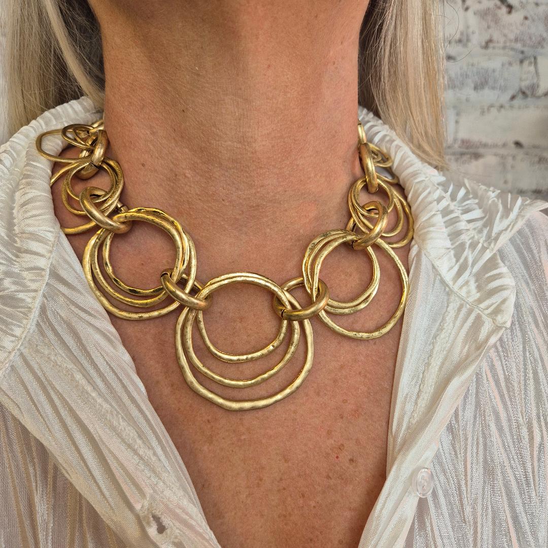 Gold Chunky Ring Necklace