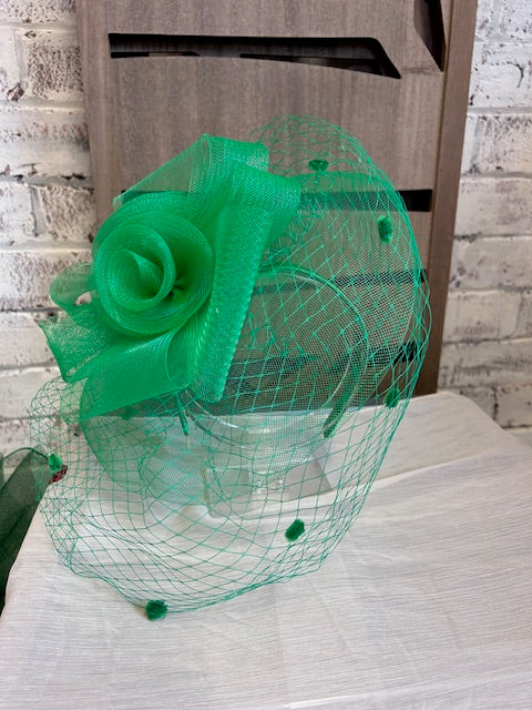 Green Net Fascinator