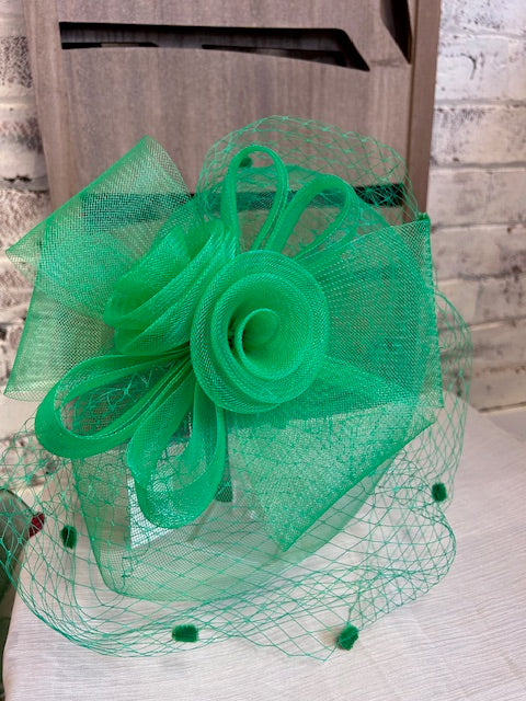 Green Net Fascinator