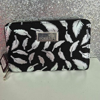 Feather Print Zip Purse (Various colours)