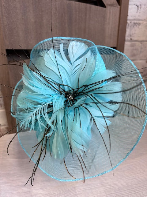 Turquoise/Feather Fascinator