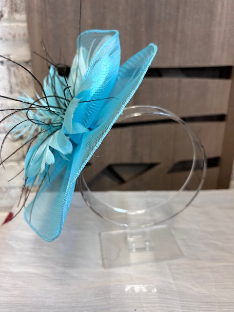 Turquoise/Feather Fascinator