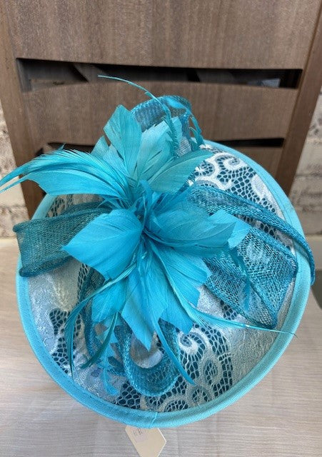 Turquoise/Feather Fascinator